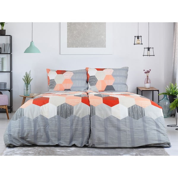 Szara pościel jednoosobowa z kory 140x200 cm Honey Comb – B.E.S.