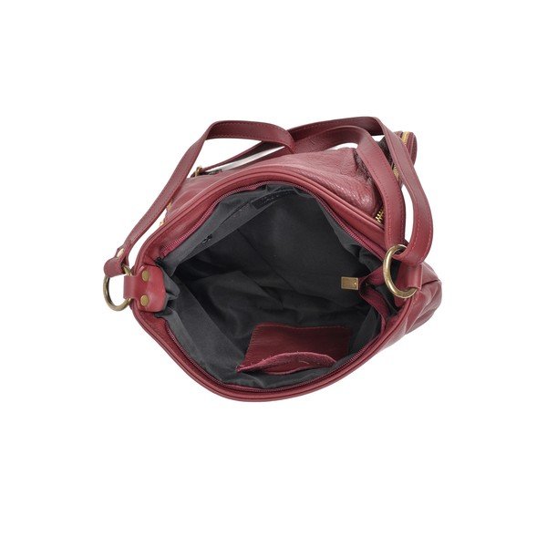 Bordowa skórzana torebka typu crossbody Isabella Rhea Martín-image-2