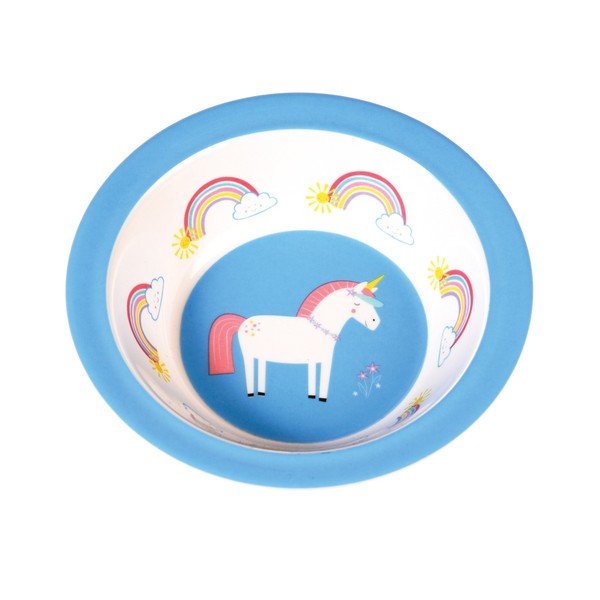 Niebieski mały talerz z jednorożcem Rex London Magical Unicorn