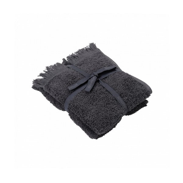 Ciemnoszare bawełniane ręczniki zestaw 2 szt. 30x50 cm FRINO – Blomus