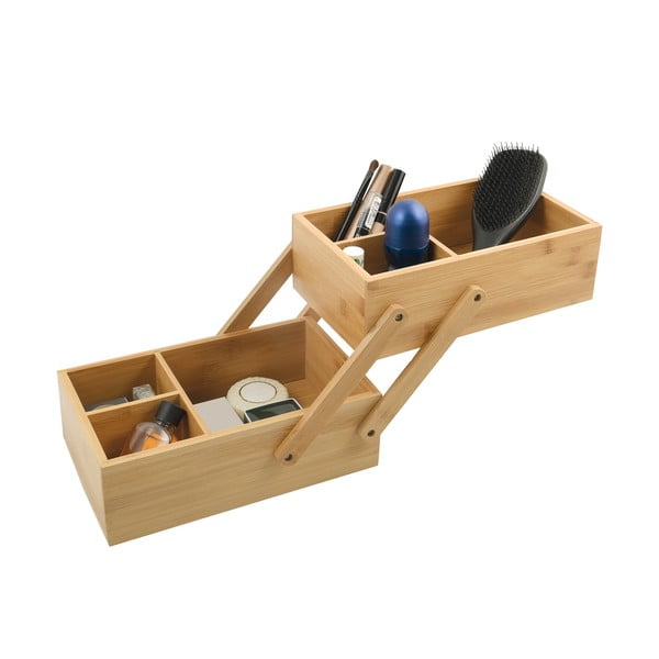 Bambusowy organizer łazienkowy na kosmetyki w naturalnym kolorze Isalys – MSV-image-2