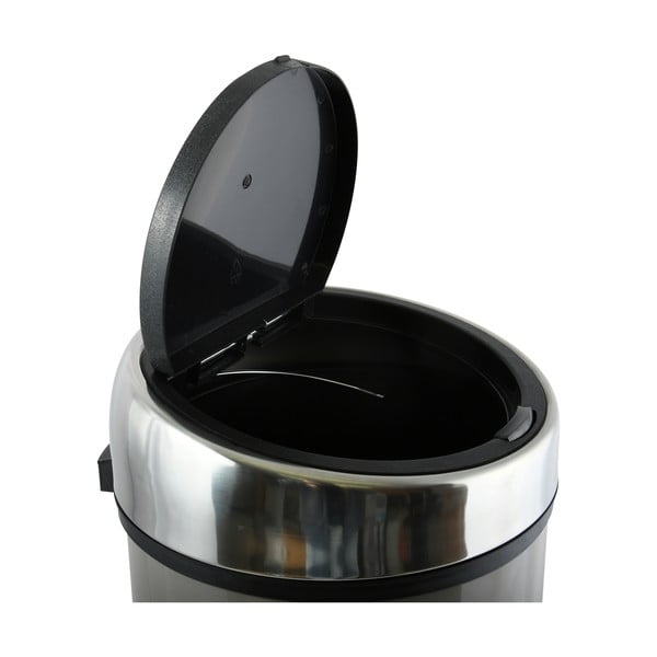 Szarobrązowy stalowy kosz na śmieci otwierany na dotyk 30 l – MSV-image-4