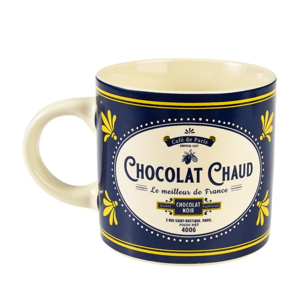 Ciemnoniebiesko-kremowy ceramiczny kubek 350 ml Chocolat Chaud – Rex London
