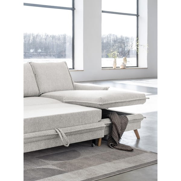 Beżowy rozkładany narożnik (prawostronny) Charming Charlie – Miuform-image-4