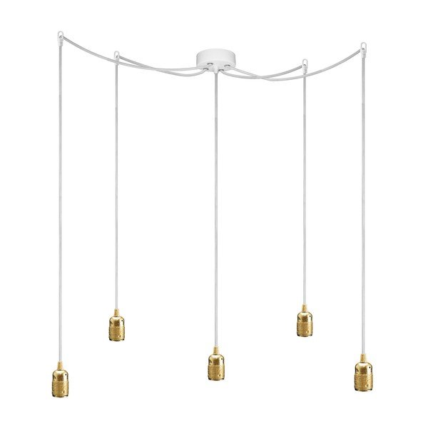 Lampa sufitowa pięcioczęściowa  BI Elementary, złota/biała/biała