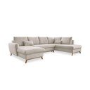 Beżowa rozkładana sofa w kształcie litery "U" Miuform Scandic Lagom, prawostronna