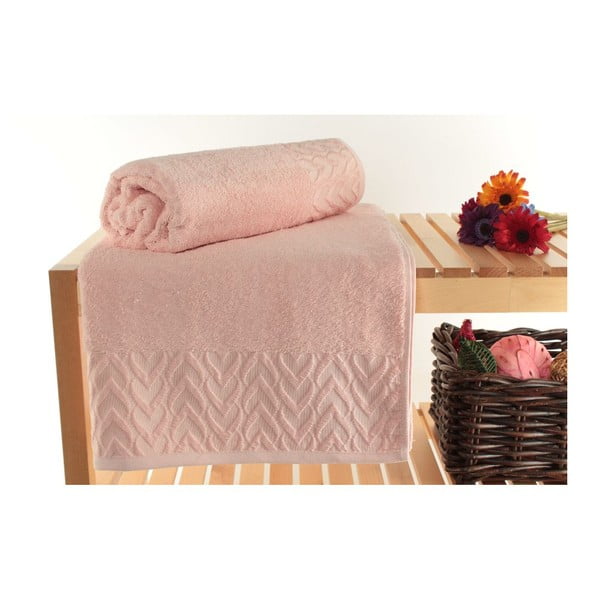 Zestaw 2 ręczników Kalp Pink, 90x150 cm