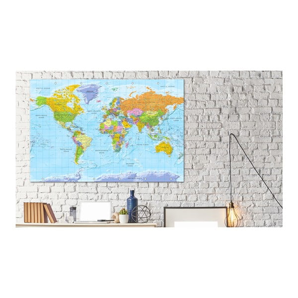 Tablica z mapą świata Bimago Orbis Terrarum 90x60 cm-image-1