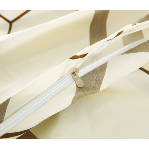 Kremowa pościel jednoosobowa z mikrosatyny 6-częściowa 140x200 cm Carter – My House-image-2