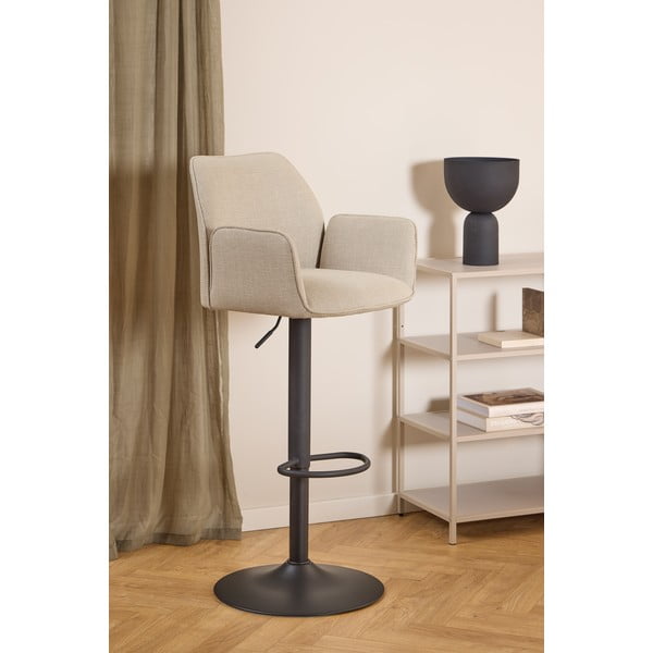 Beżowy hoker z regulowaną wysokością/z podłokietnikami (wysokość siedziska 85 cm) Glenda – Actona-image-1