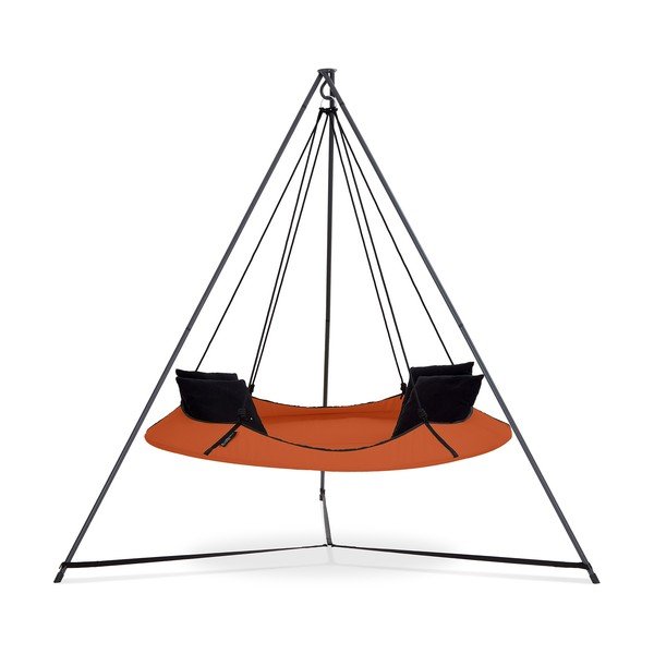 Pomarańczowa huśtawka ogrodowa ze stojakiem –  Hangout Pod-image-1