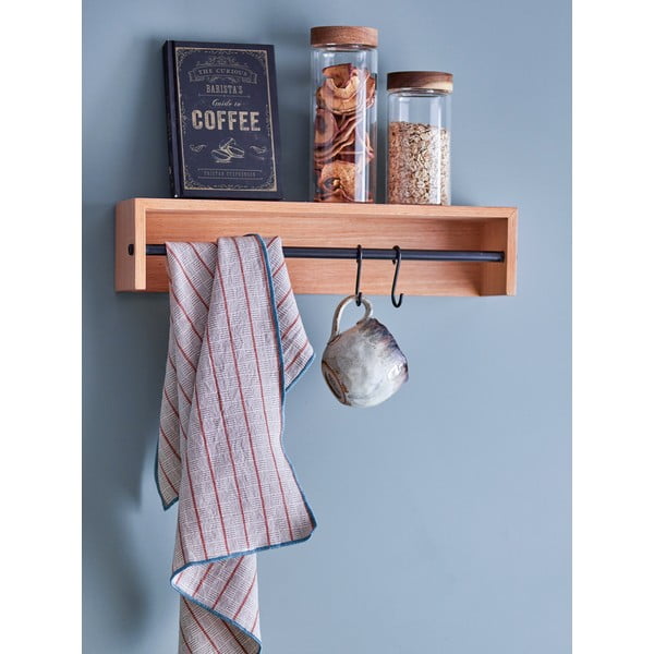 Wieszak ścienny w dekorze buku w naturalnym kolorze z półką Ryder – Bloomingville-image-1