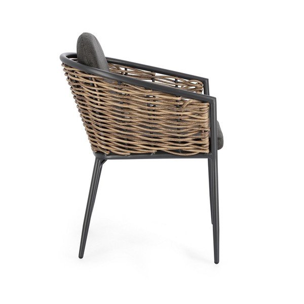 Szare metalowe krzesło ogrodowe Maribela   – Bizzotto-image-3