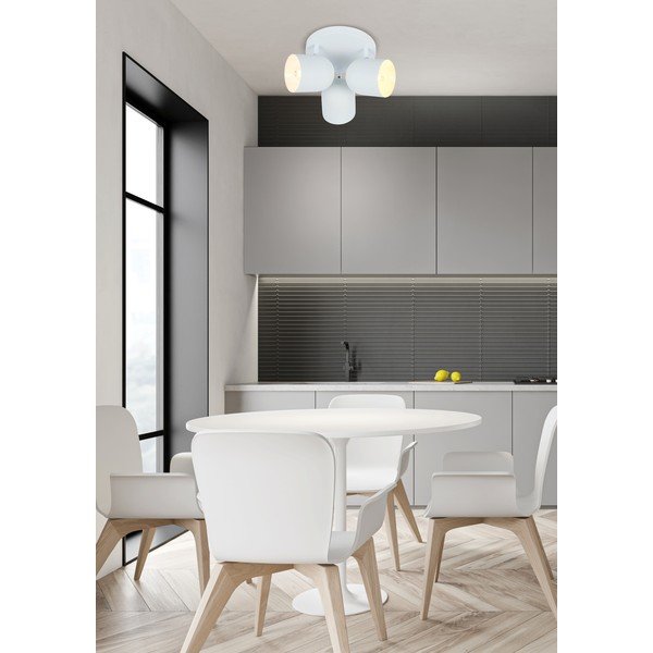 Biała lampa sufitowa z metalowym kloszem 32x32 cm Azuro – Candellux Lighting-image-1