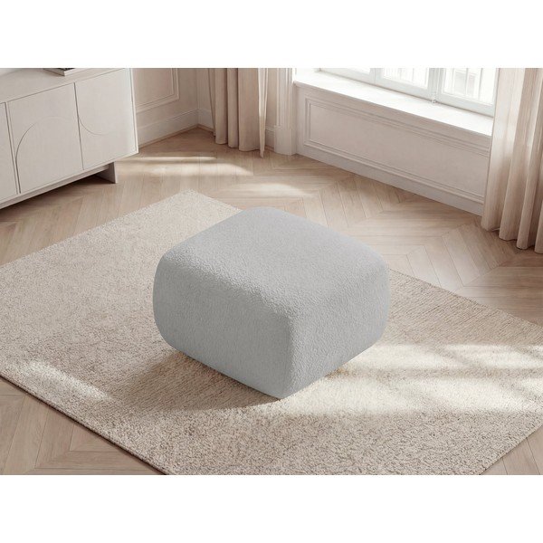 Jasnoszary podnóżek z materiału bouclé Montaigne – Bobochic Paris-image-4