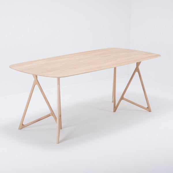 Stół z litego drewna dębowego Gazzda Koza, 200x90 cm