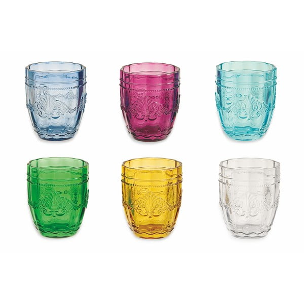 Zestaw 6 kolorowych szklanek na wodę VDE Tivoli 1996 Bicchieri Syrah, 235 ml