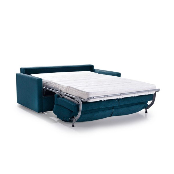 Niebieska sofa rozkładana z materacem Scandic Soul-image-3