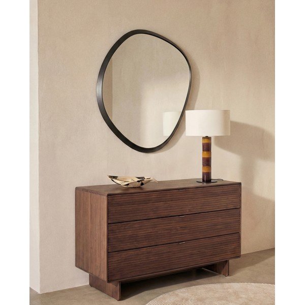 Komoda w dekorze orzecha w ciemnym naturalnym kolorze 101x75x50 cm Norlen – Kave Home-image-1