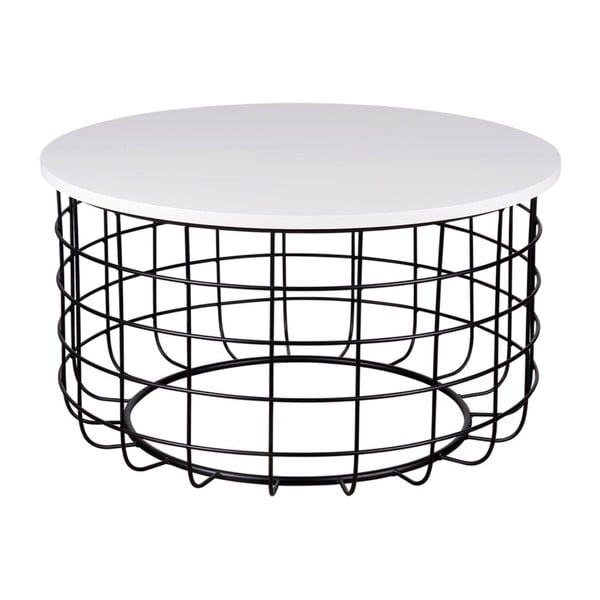 Czarno-biały stolik sømcasa Celso, ø 80 cm