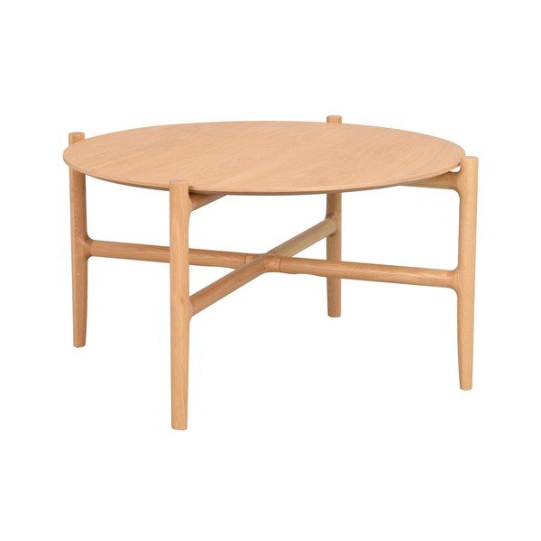 Naturalny stolik z drewna dębowego Rowico Holton, ø 80 cm-image-2