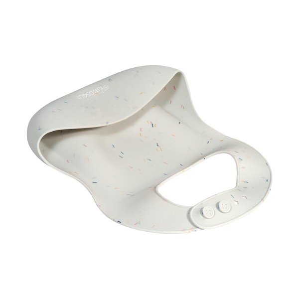 Biały silikonowy śliniak z kieszonką Kindsgut Bib Confetti-image-3