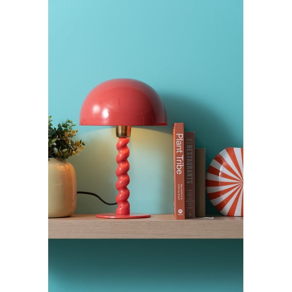 Czerwona lampa stołowa z metalowym kloszem (wysokość 39 cm) Prisa – Leitmotiv-image-1