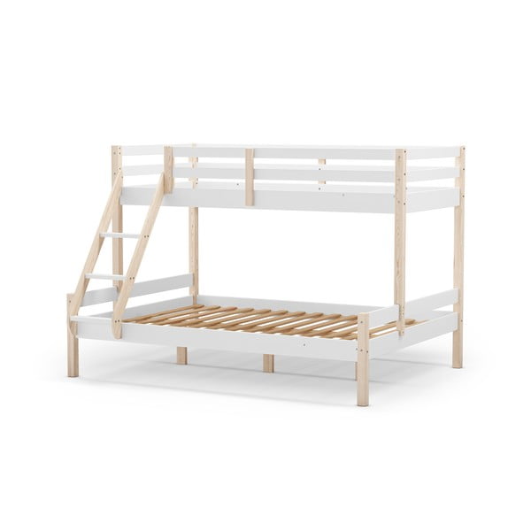 Białe piętrowe łóżko dziecięce z litego drewna sosnowego 90x190/140x190 cm Livia – Marckeric-image-3