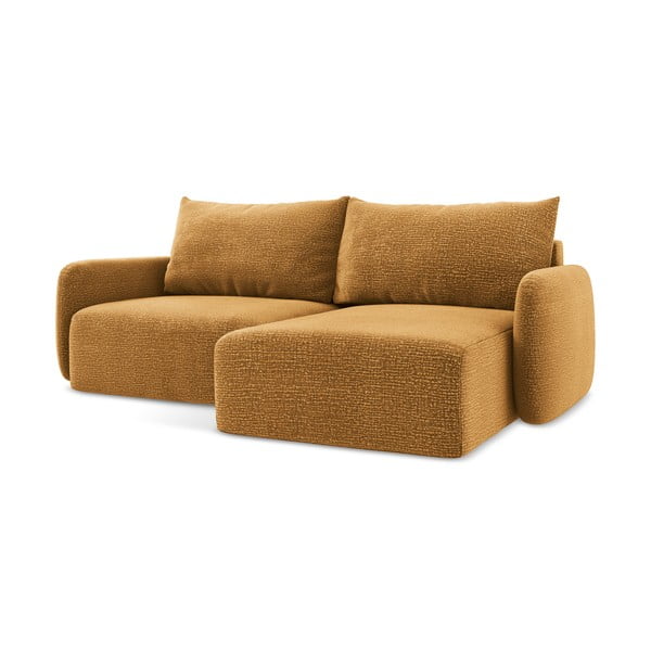 Pomarańczowy rozkładany/ze schowkiem narożnik (prawostronny) Kalena – Makamii-image-2