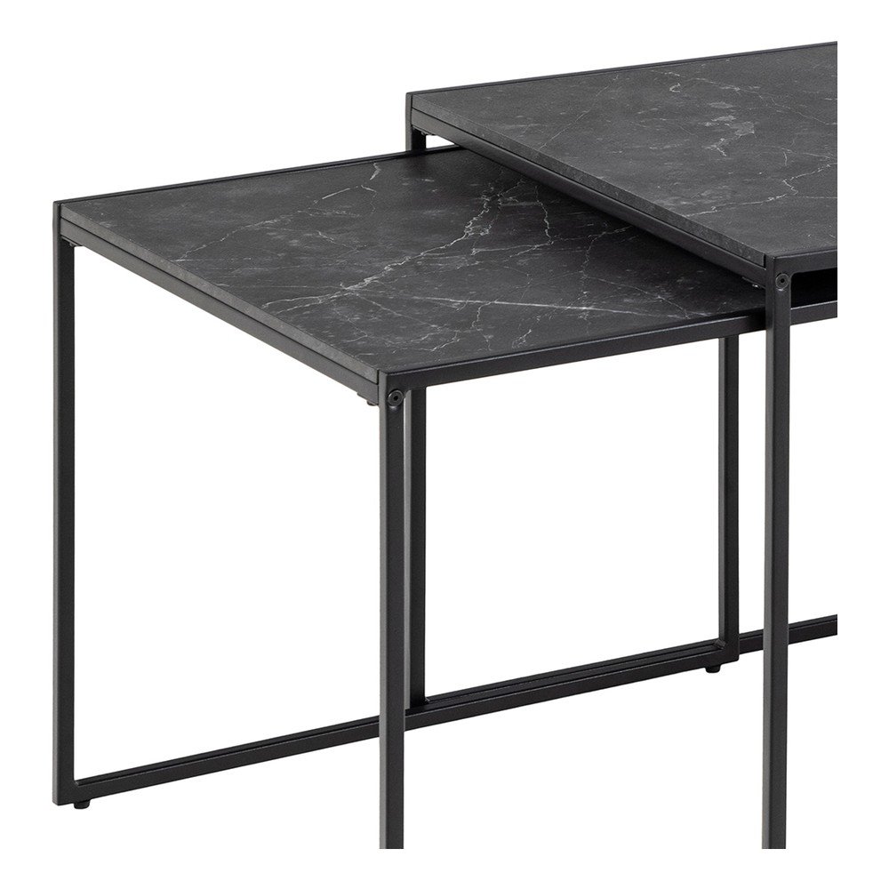 Stoliki z blatem w dekorze marmuru w kolorze matowej czerni zestaw 3 szt. 60x120 cm Infinity – Actona (zdjęcie 11)
