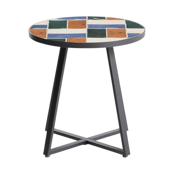 Okrągły stolik ogrodowy z ceramicznym blatem ø 45 cm Tella – Kave Home-image-3
