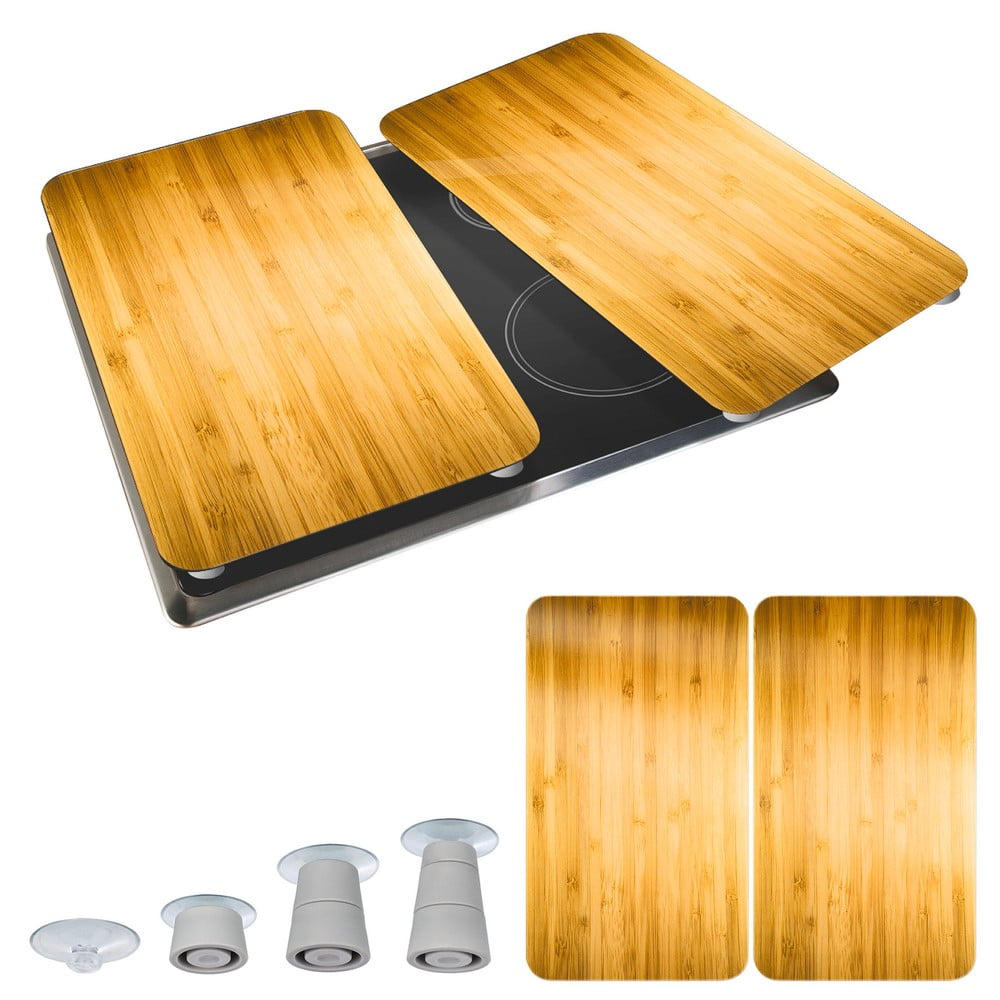 Płyty ochronne na kuchenkę ze szkła hartowanego zestaw 2 szt. 52x30 cm Wooden – Maximex (zdjęcie 5)