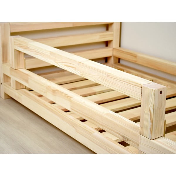 Białe boki do łóżka z drewna świerkowego do łóżka Benlemi Safety, dł. 90 cm-image-1