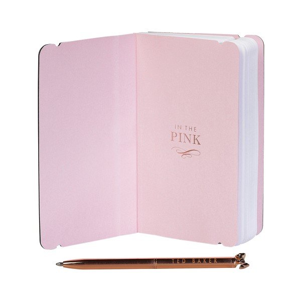Różowy notes z długopisem Ted Baker Bow-image-1