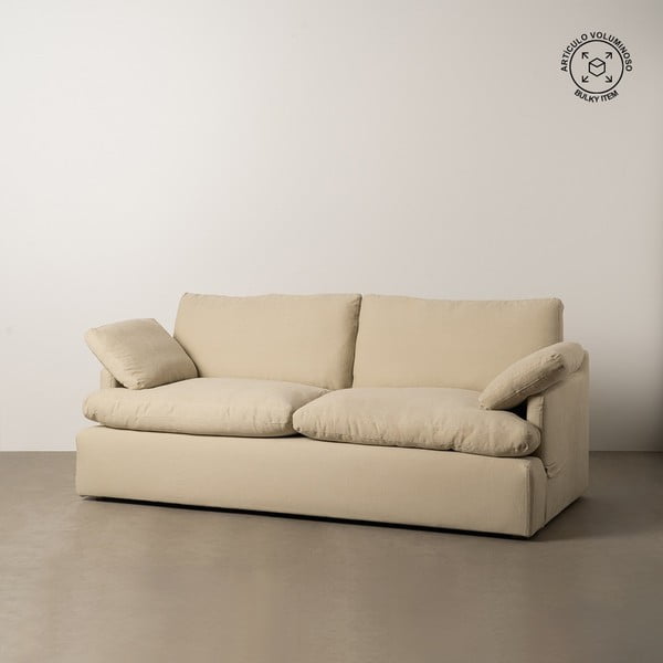 Beżowa lniana sofa 212 cm – Ixia-image-1
