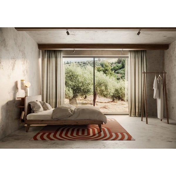 Brązowe łóżko dwuosobowe z drewna sosnowego ze stelażem 160x200 cm Retreat – Karup Design-image-1