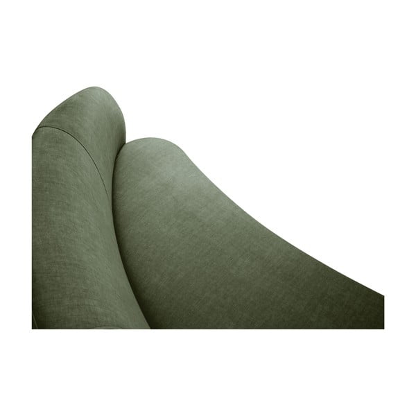 Zielona aksamitna asymetryczna sofa Mazzini Sofas Debbie, lewostronna-image-4