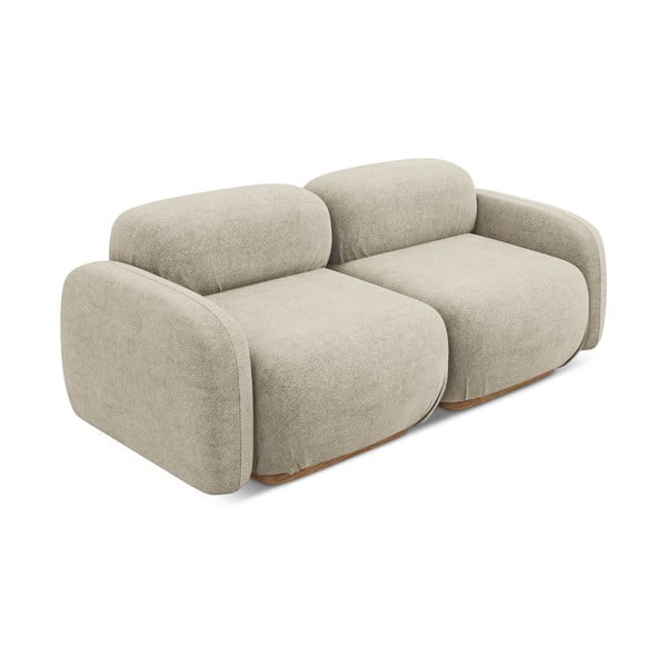 Beżowa sofa modułowa z materiału bouclé 190 cm Ailani – Makamii-image-1