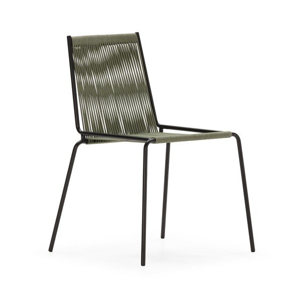 Zielone metalowe krzesła zestaw sztaplowane 2 szt. Emily – Marckeric