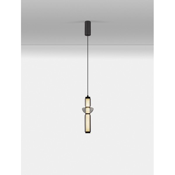 Szara szklana lampa wisząca LED ze ściemniaczem ø 12 cm Ulon – Nova Luce-image-4