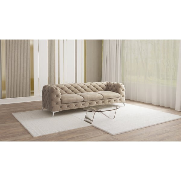 Szarobeżowa aksamitna sofa 243 cm Chelsea – Ropez-image-1
