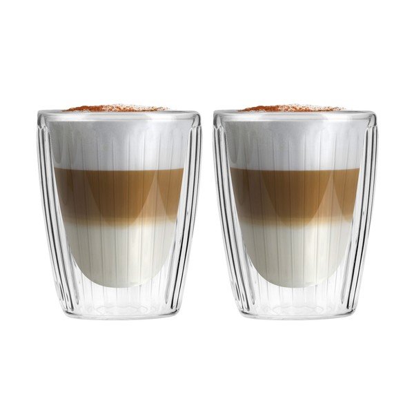 Szklane kubki zestaw 2 szt. do cappuccino 250 ml Livio Duo – Vialli Design