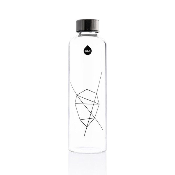 Czarno-biała butelka ze szkła borokszemowego z pokrowcem ze sztucznej skóry Equa Mismatch Stone, 750 ml-image-2