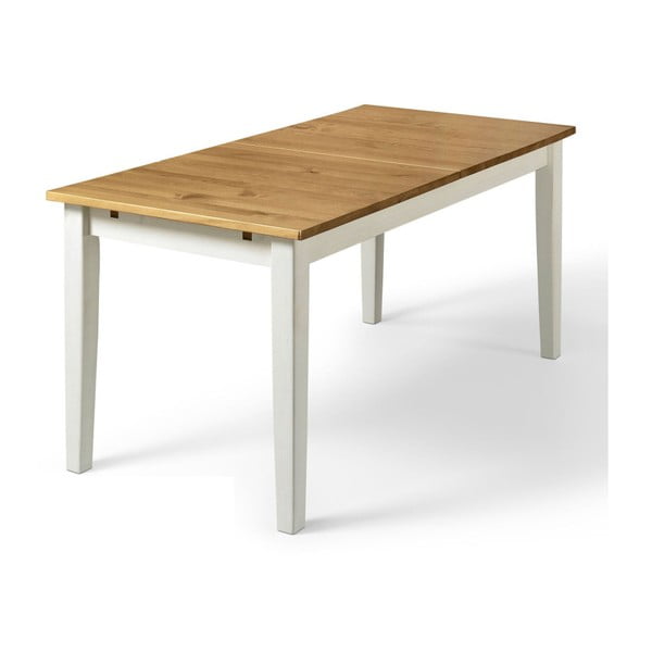 Stół z litego drewna sosnowego z białymi nogami Støraa Daisy, 75x160 cm
