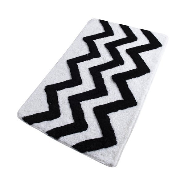 Czarno-biały dywanik łazienkowy Confetti Bathmats Zigzag, 60x100 cm