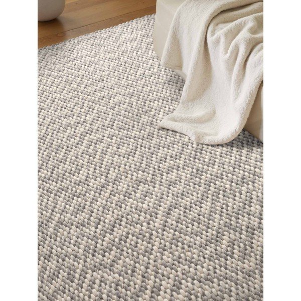 Jasnoszary/kremowy wełniany dywan tkany ręcznie 140x200 cm Lyon Beans – Elle Decoration-image-3