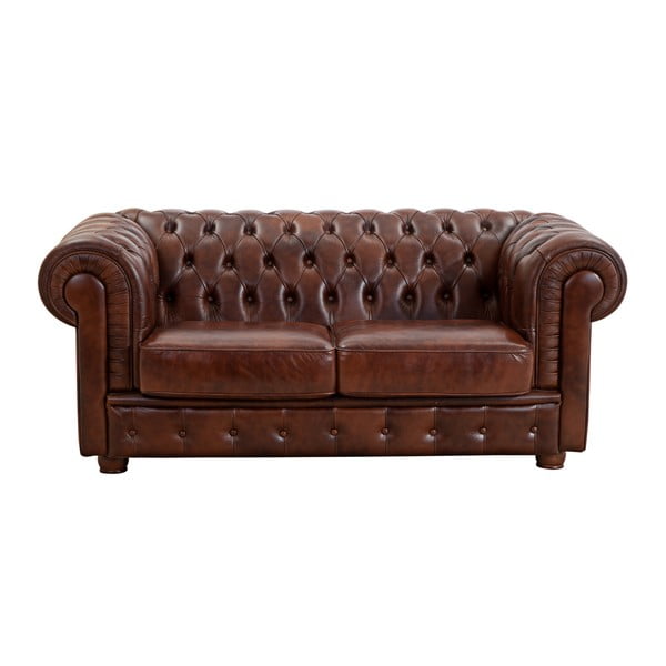 Brązowa sofa dwuosobowa ze skóry Max Winzer Bristol