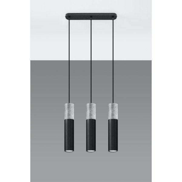 Czarno-szara lampa wisząca Sollux Edo, dł. 40 cm-image-3