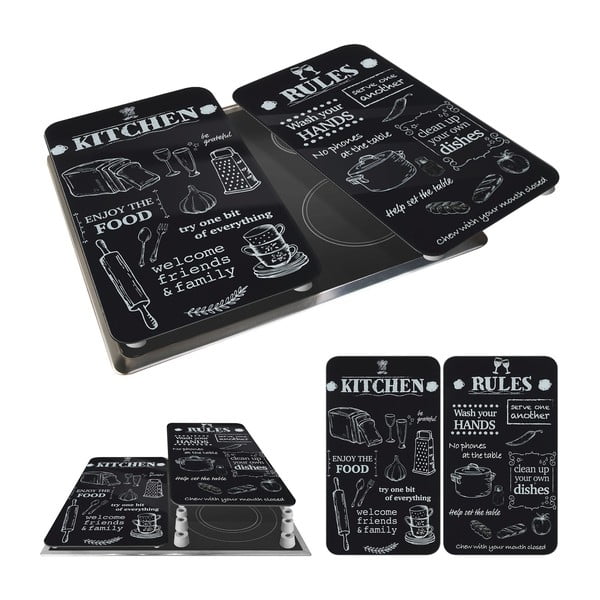 Płyty ochronne na kuchenkę ze szkła hartowanego zestaw 2 szt. 52x30 cm Kitchen Rules – Maximex-image-3