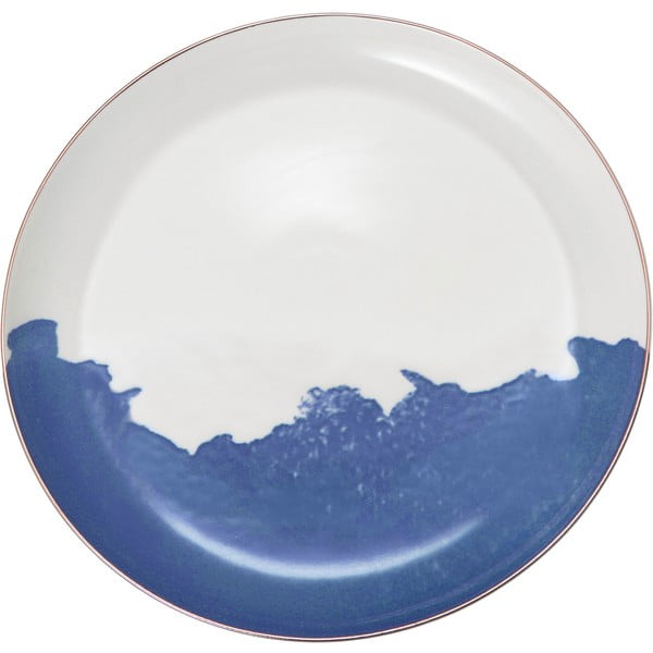 Zestaw 2 niebiesko-białych porcelanowych talerzyków deserowych Westwing Collection Rosie, ø 21 cm